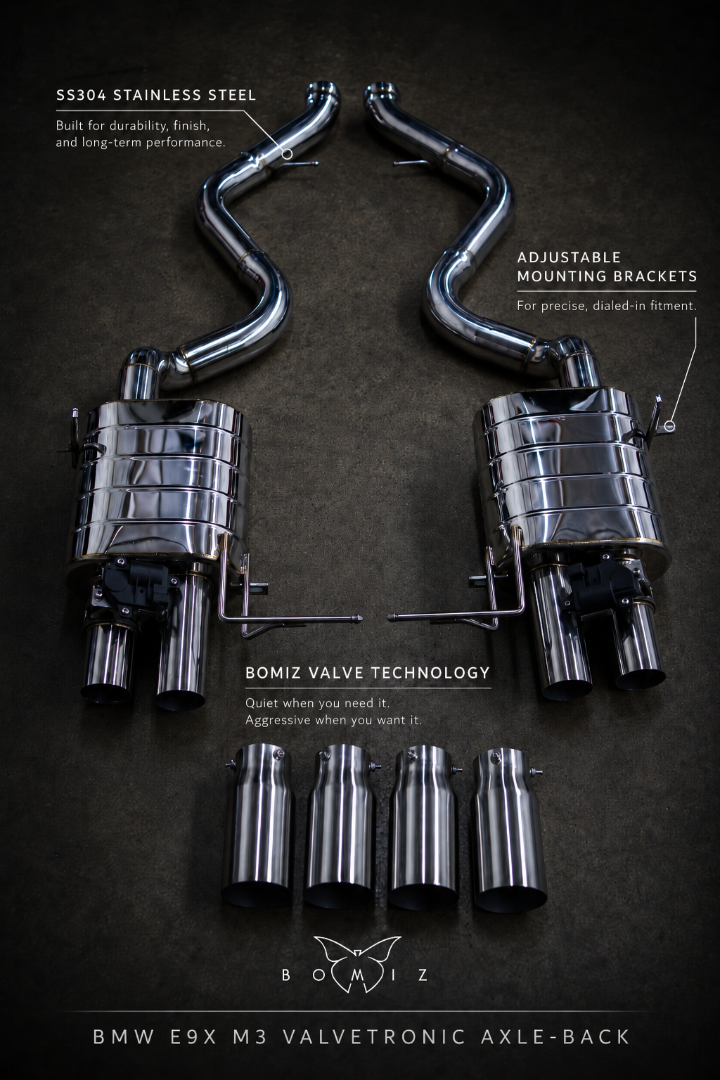 Bomiz Valvetronic Axleback for E9x M3