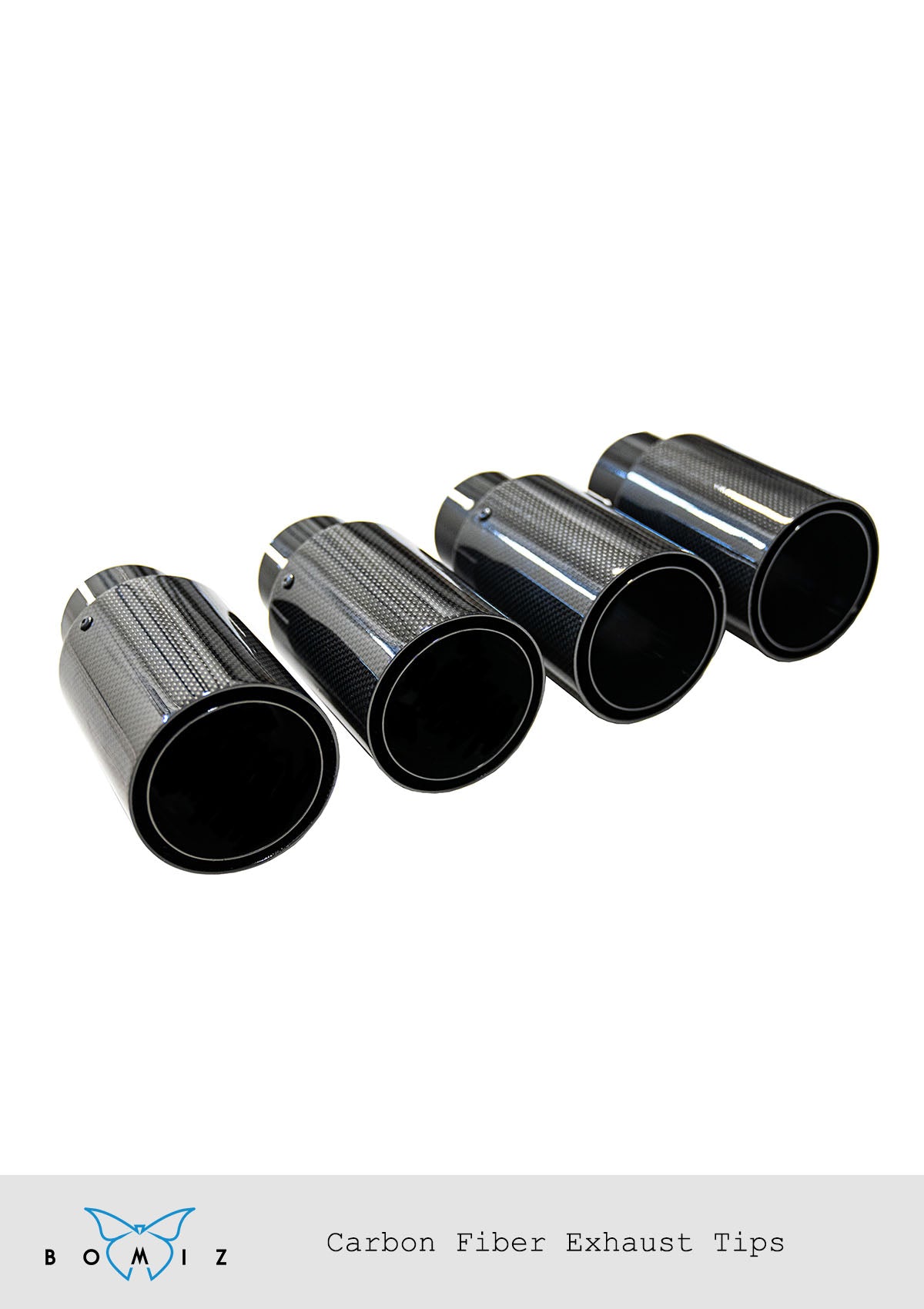 Bomiz Carbon Fiber Exhaust Tips 90mm (Fits E9x) Per Tip - Bomiz