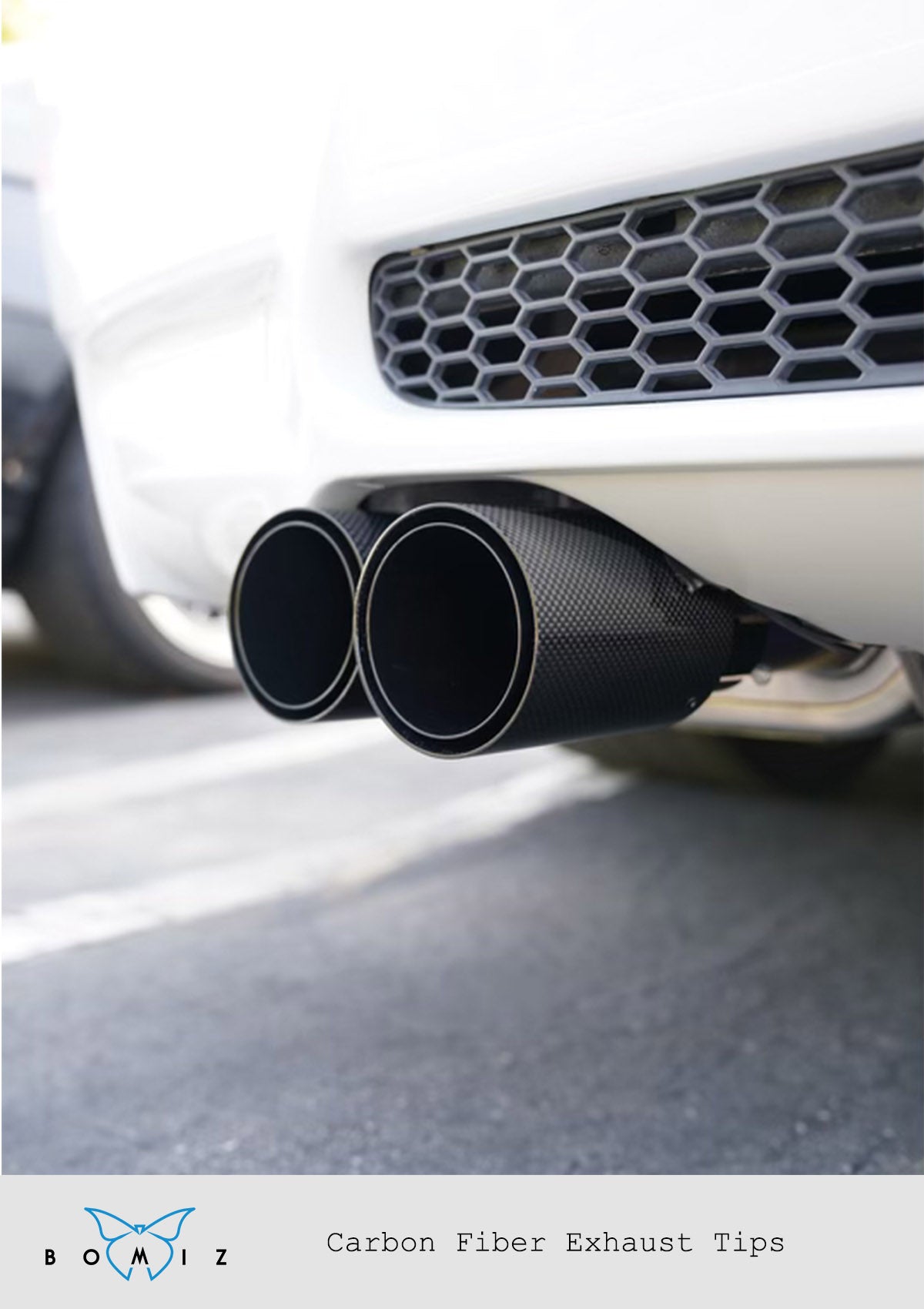 Bomiz Carbon Fiber Exhaust Tips 90mm (Fits E9x) Per Tip - Bomiz