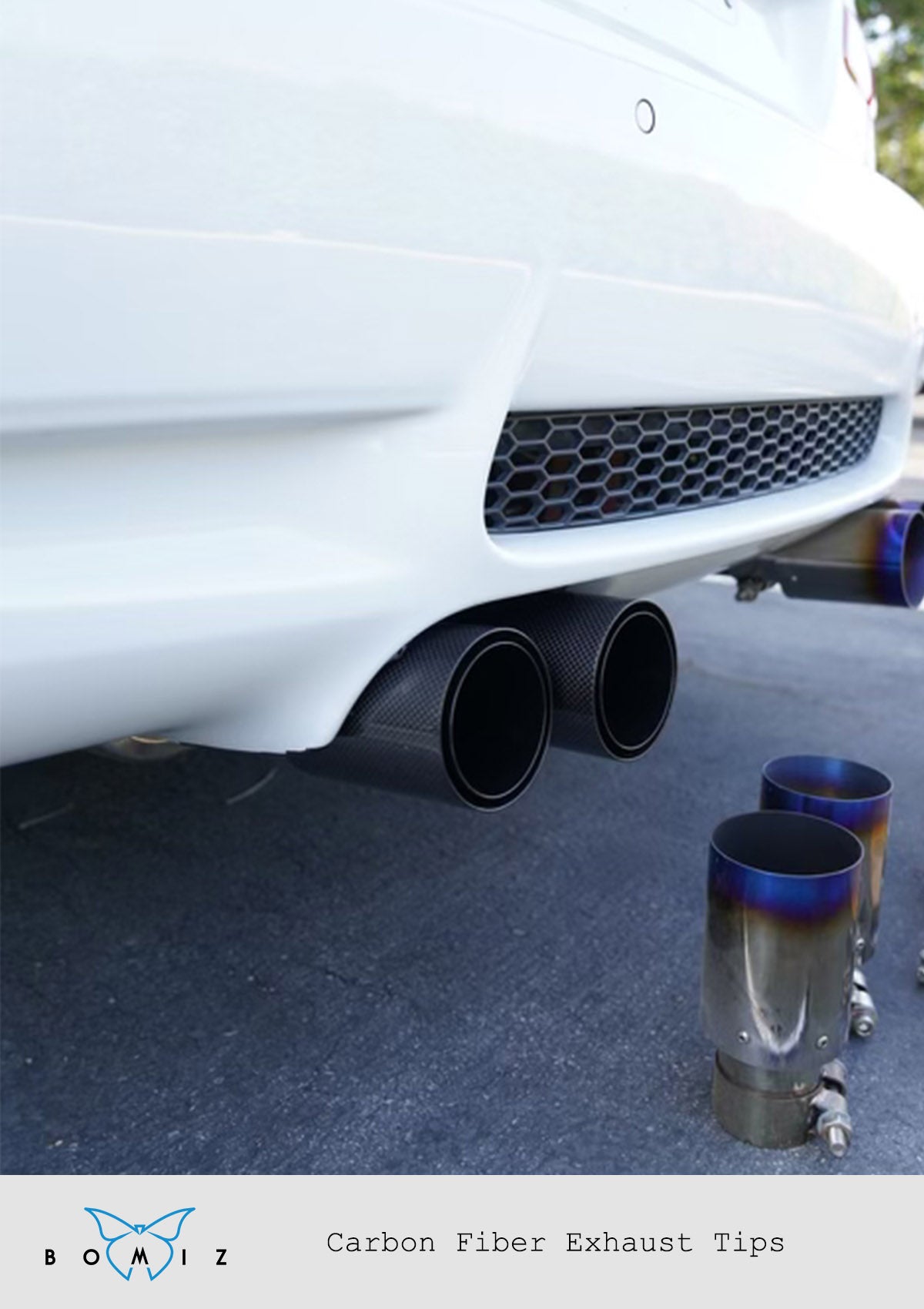 Bomiz Carbon Fiber Exhaust Tips 90mm (Fits E9x) Per Tip - Bomiz